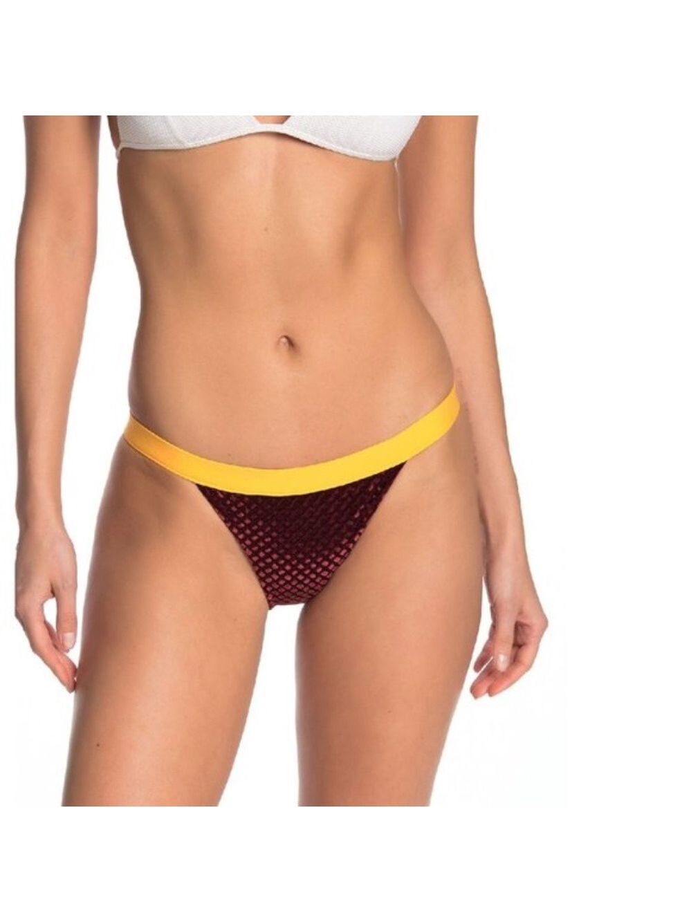 Onia Leila Textured Velvet String Bikini Bottoms